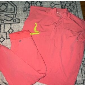 FIGS Womens Coral Rafeala Scrub Shirt (Shirt Only)